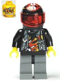 LEGO Minifigure-Backyard Blaster 3 (Billy Bob Blaster) - Standard Helmet-World Racers-WR024-Creative Brick Builders